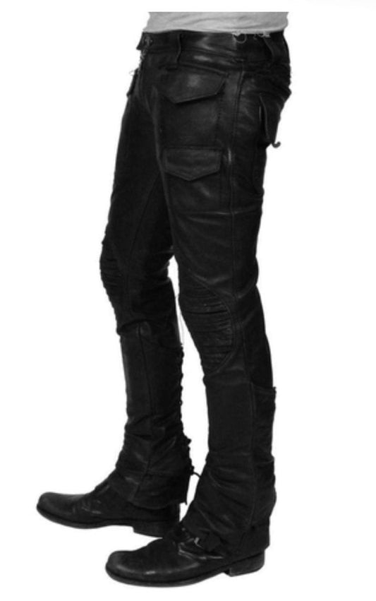 Tactical Cargo Genuine Leather Pants - Military Inspired - Luxe Regalia