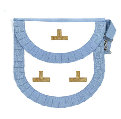 Worshipful Master Apron with Gloves - Blue and White - Strict Templar Observance (STO) - Luxe Regalia